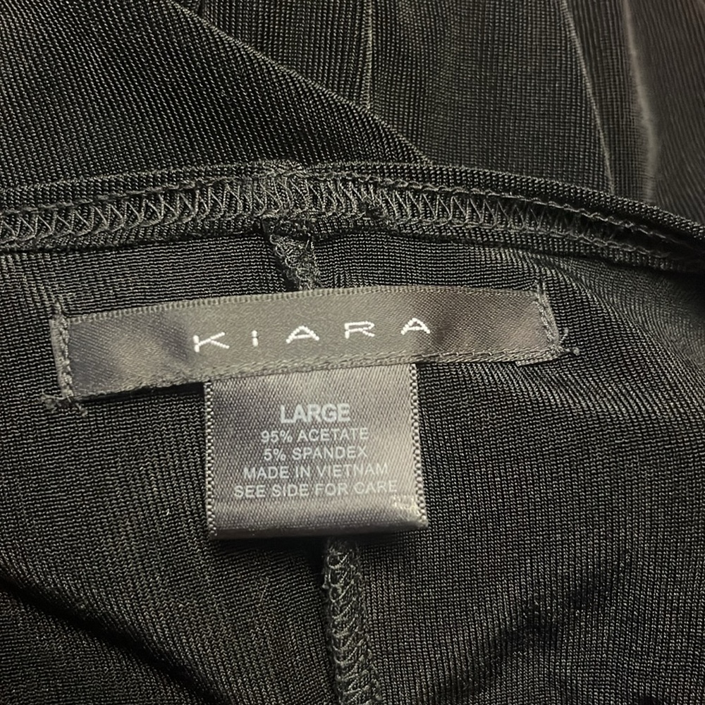 Kiara Wrinkle Resistant Black Knit Travel Midi Dress L - Picture 5 of 6
